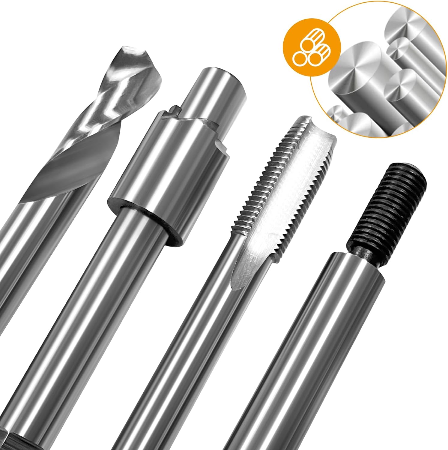 M8*1.0 Metric Thread Repair kit,6 11.7MM Stainless Steel Inserts and 6 16.2MM Stainless Steel Inserts