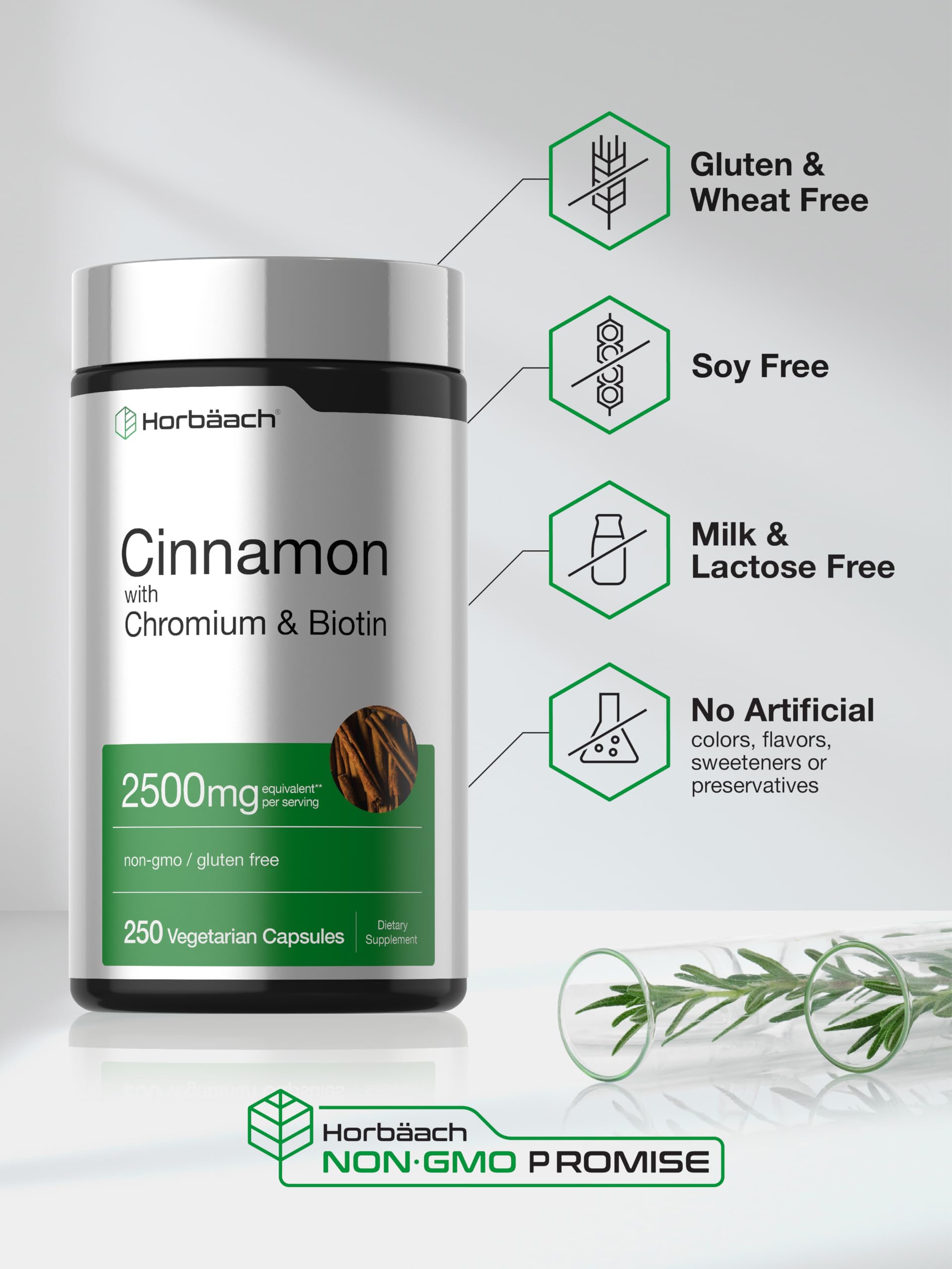 Horbäach Cinnamon with Chromium & Biotin | 250 Capsules — Amazon image 5