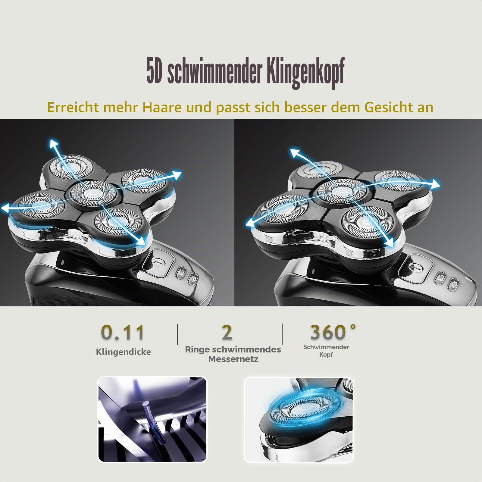 RX5 Ersatz-Scherköpfe für Remington Balder Pro XR1500, XR1501, RX5, 3 Stück