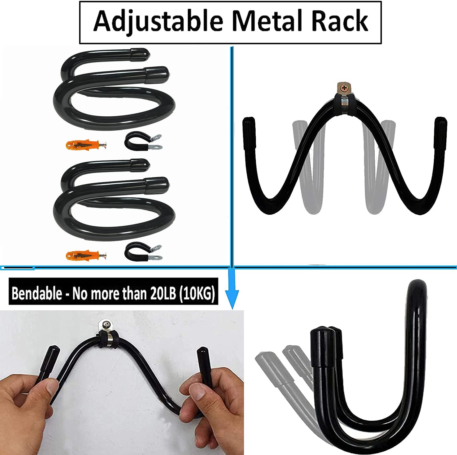 Universal Pizza Peel Rack Wall Mount Paddle Holder Organizing Bracket Hanger Hooks Display Rack, 2 Pack, No Peel