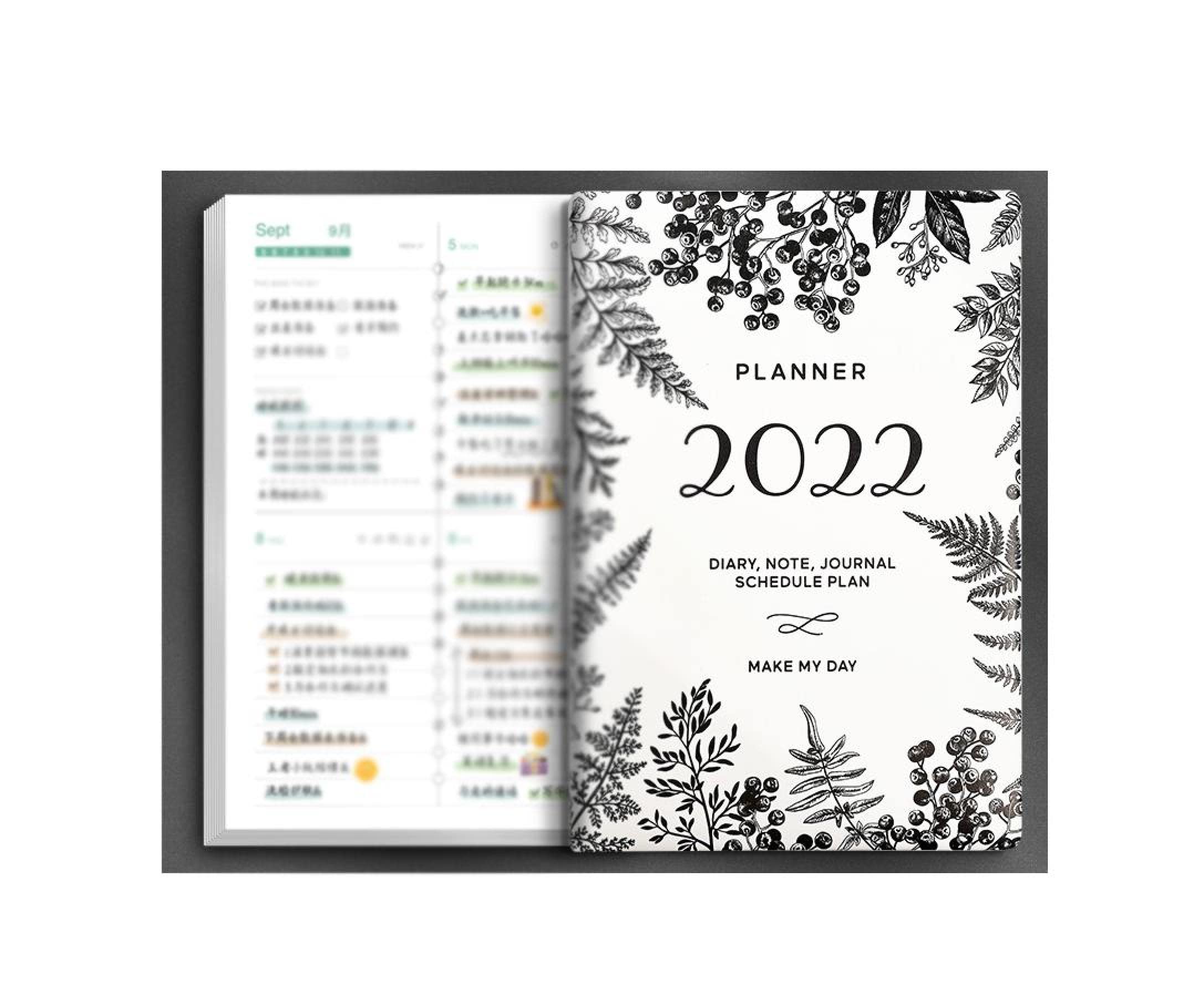 Agenda 20222022 planificador Organizador de papelería A5 Cuaderno y Diario semanal Bloc de Notas Diario 365 días Cuaderno de bocetos Libro de Notas escolaresPlanificador de Vida