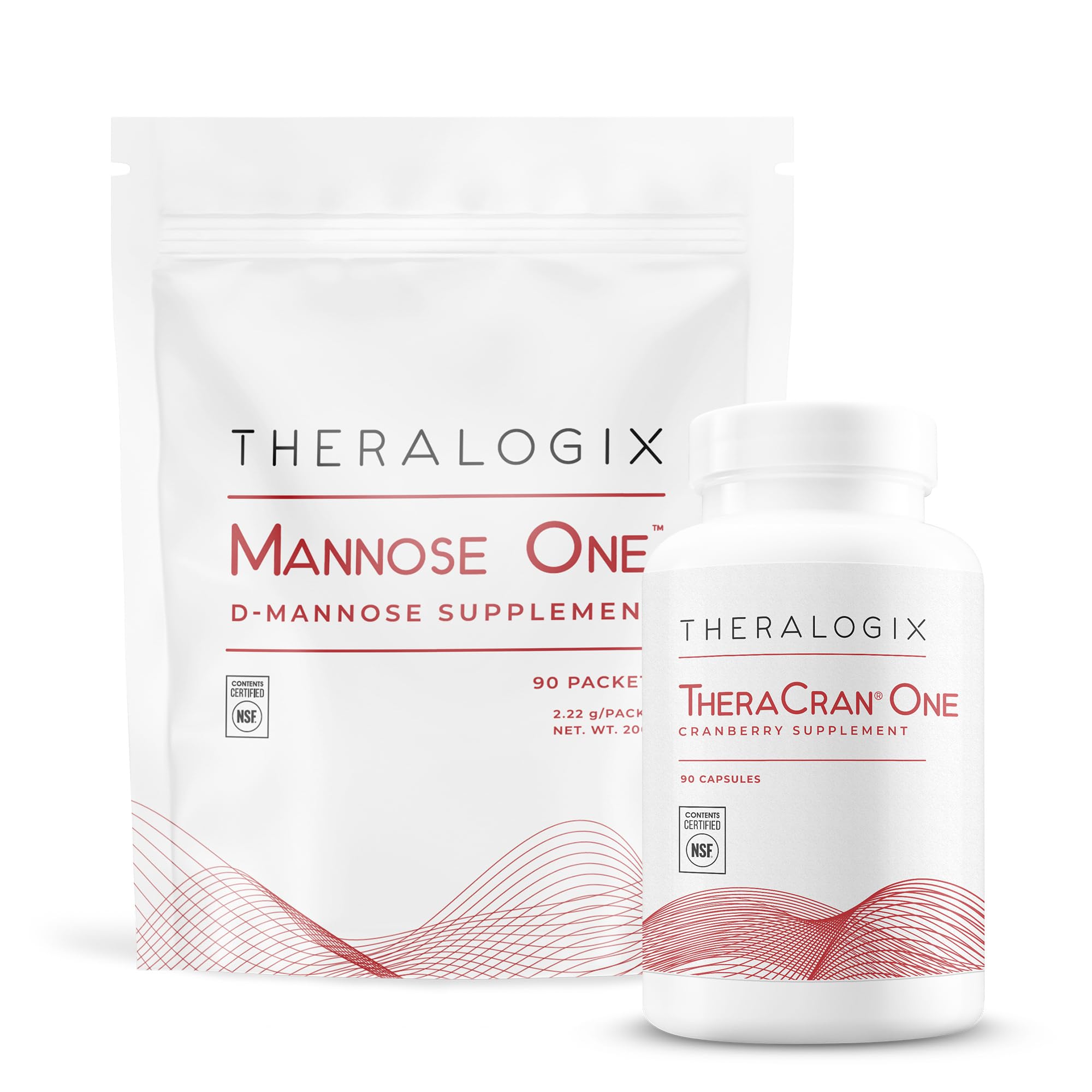 TheraCran One + Mannose One Bundle, 90 Count & 7.05 Ounce (Pack of 2)