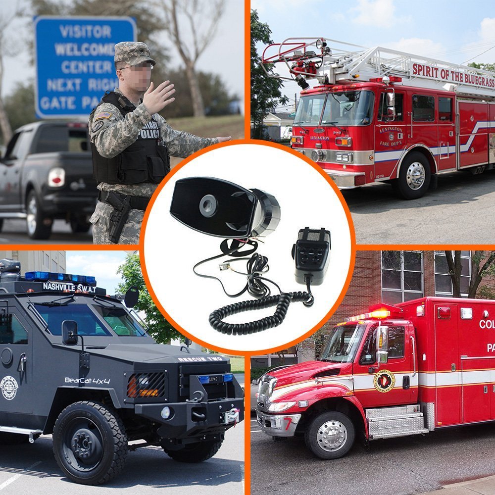 Yida 12V 80W 7 Tone Sound Auto Sirene Fahrzeug Horn mit Mic PA Lautsprechersystem Emergency Sound Amplifier Auto Siren Lautsprecher
