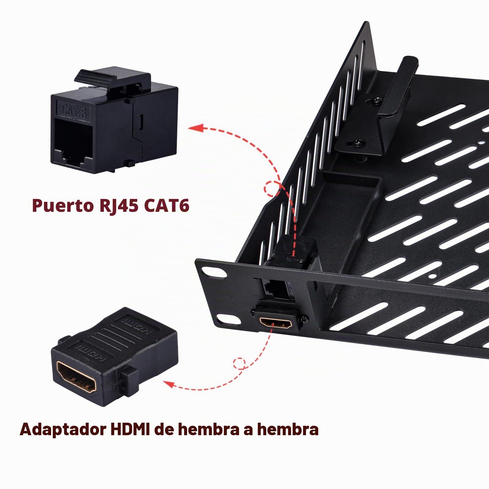 GeeekPi Estante de montaje en rack para mini PC de 25.4 cm 1U con puerto RJ45 CAT6 y puerto HDMI para DeskPi RackMate T1/T0