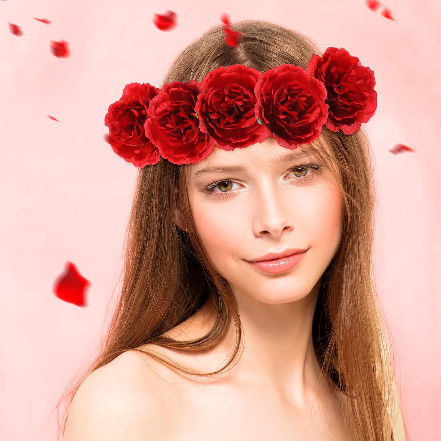 100 Pcs Flowers Long Stem Artificial Rose, 3.2 Inches Silk Rose Head Flowers Fake for Wedding Bridal Bouquet Home Floral Decor DIY Centerpieces Arrangements Party Tables Decorations (Red) - Image 5