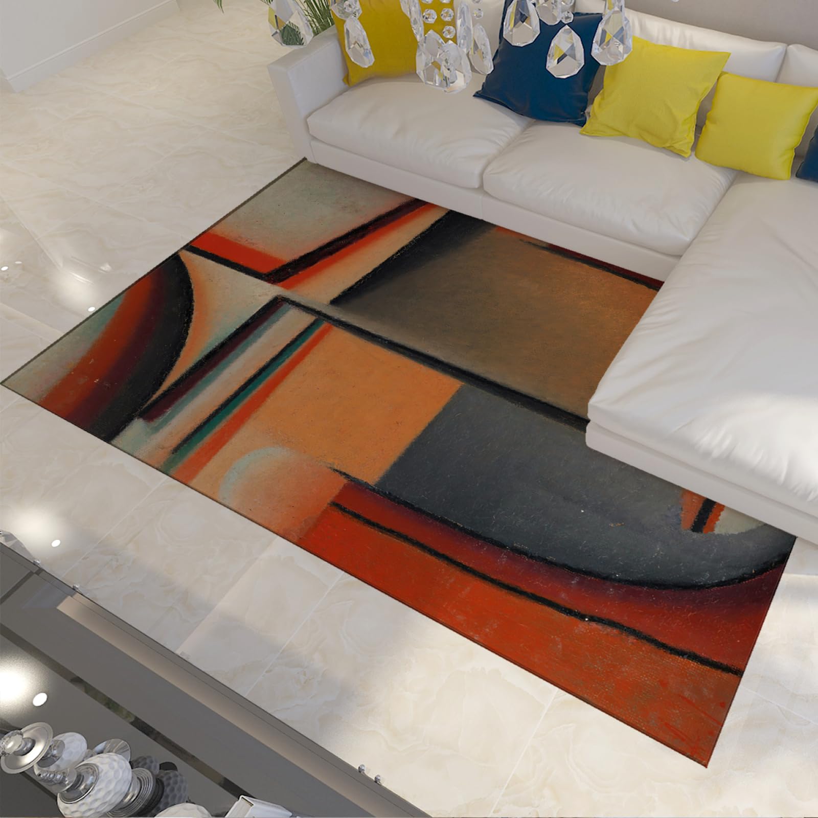 Abstrakcyjny portret dywan geometryczny nadruk twarzy dywaniki lekki antypoślizgowy dywan do pralni chodnik mata pod drzwi wejściowe wejście na zewnątrz 140 x 200 cm