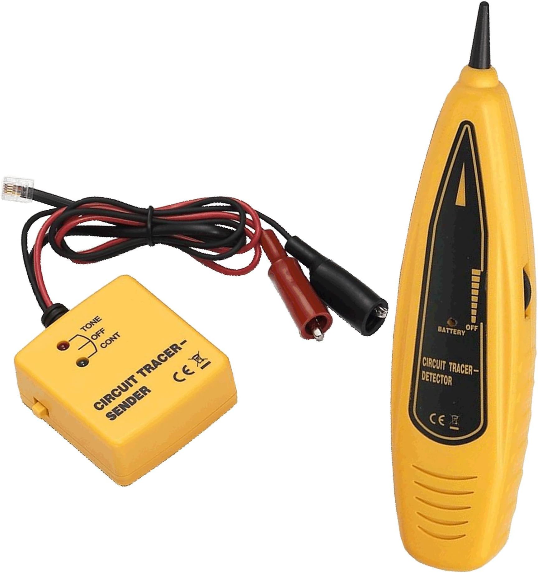 PTE™ Wire Tracer & Circuit Tester -Tone Generator & Probe Kit - Find & Trace Wires & Cables, Test Circuit Continuity, Network Telephone Line, Coaxial, Automotive - Features Alligator Clips & RJ11 Plug