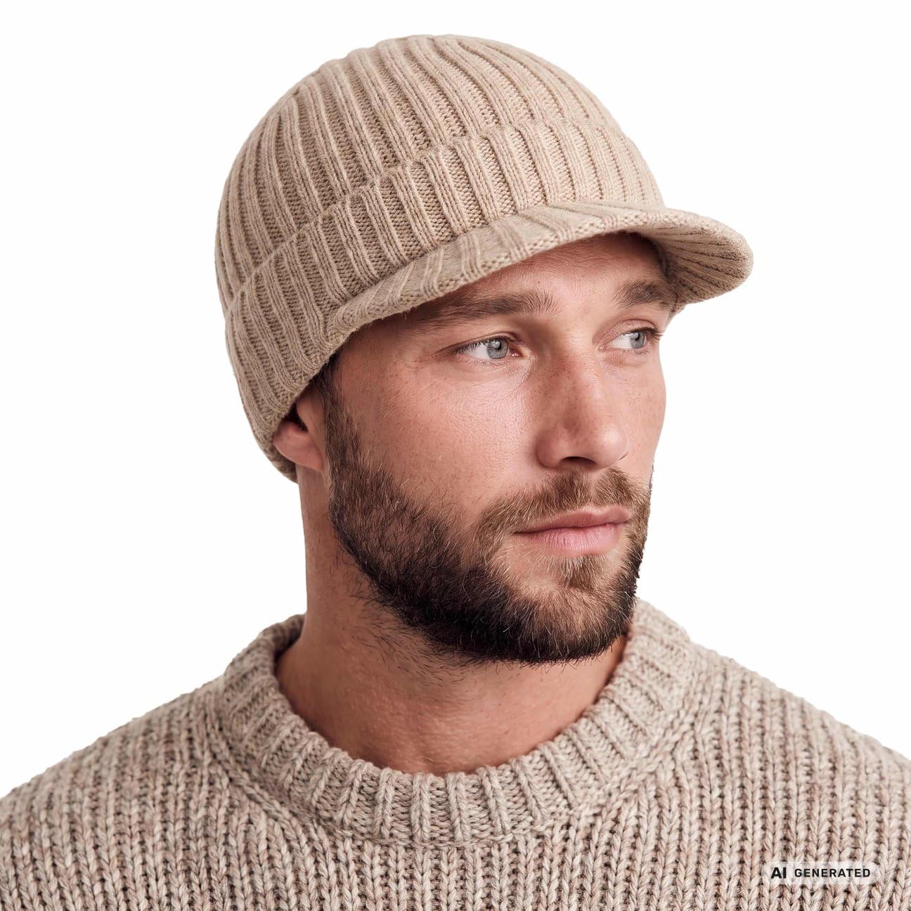 Lierys Gorro de Cachemira con Visera Unicolor Unisex Otono Invierno