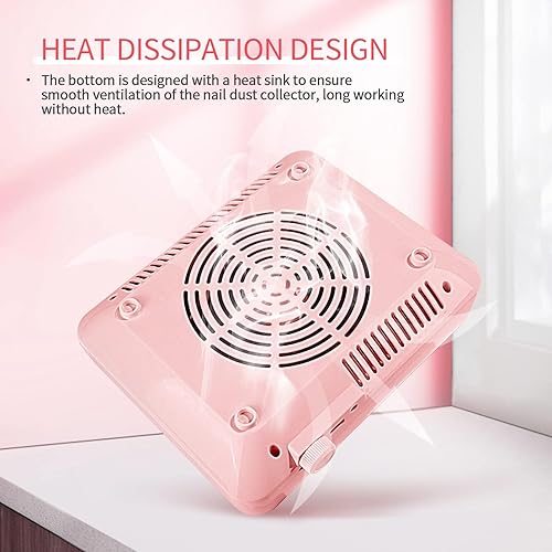 Miniatura 7 de SAVILAND Colector de polvo de uñas con lámpara, potente ventilador de vacío de uñas de 40 W, extractor de polvo eléctrico con filtro reutilizable