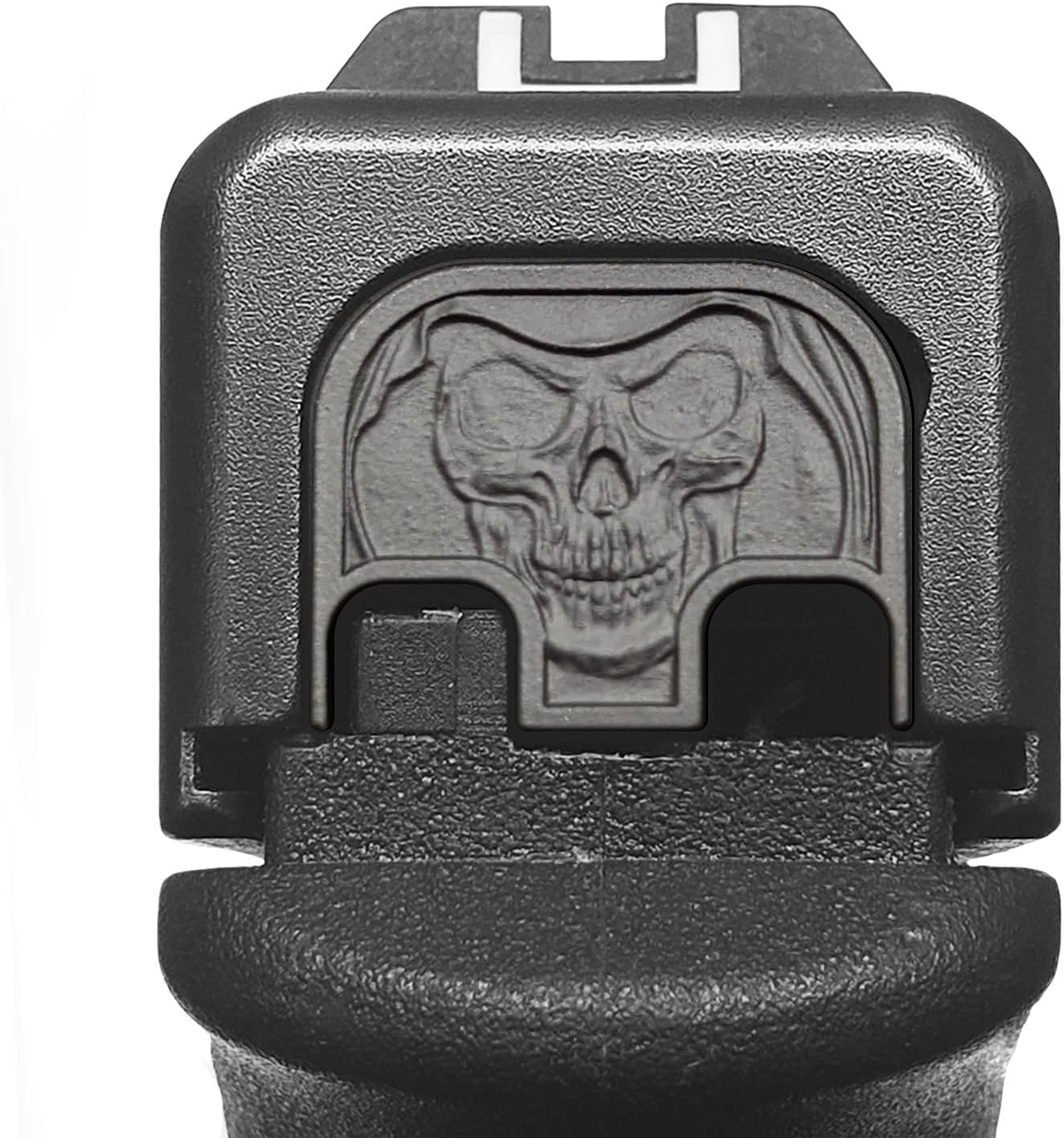 MILSPIN CNC Milled 3D Engraved Slide Back Plate Compatible with Glock Gen 1-5 I 3 Dimensional I Made in USA (3D Reaper, Blacked Out, Models G17-G41, G45)