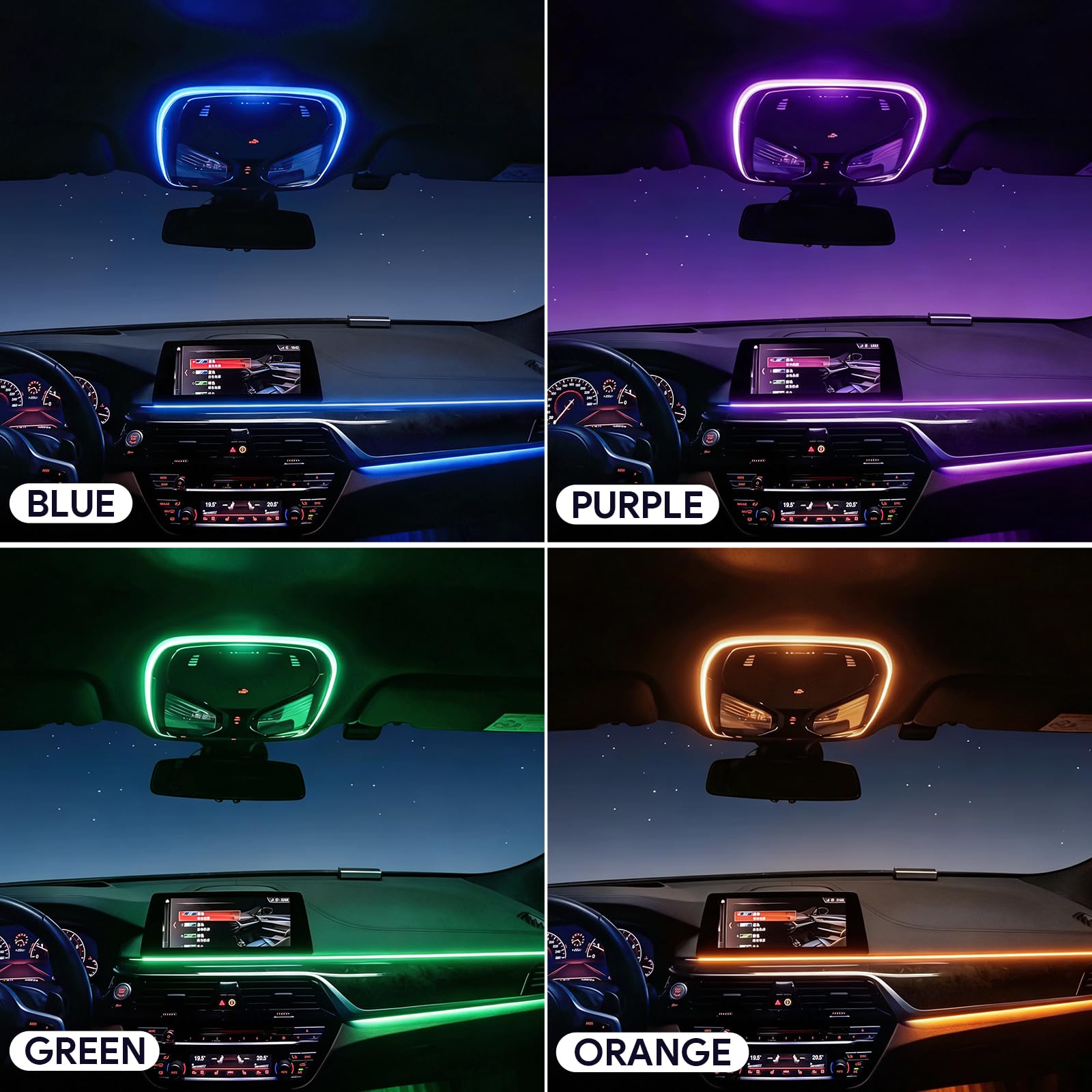 Iluminación interior de lectura, luz ambiental L – Versión L para BMW 3 4 Series i3 i4 G20 G22 G28 G26 G30 G32 X3, X4 iX3 G01 G02, Plug‑and‑Play lámpara de repuesto para vehículos