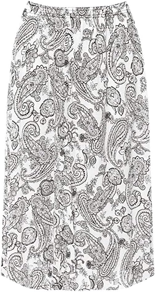 H&FNew Plus Womens Paisley Print Midi Skirt Ladies Elasticated Stretch Waist 16-18 20-22 24-26 28-30