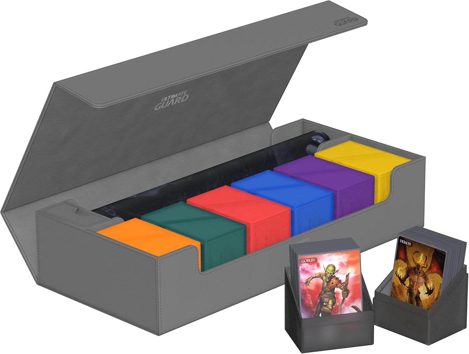 Ultimate Guard Superhive 550+, Deck Case for 550 Double-Sleeved TCG Cards, Grey, Compatible with Boulders, Magnetic Closure & Microfiber Inner Lining