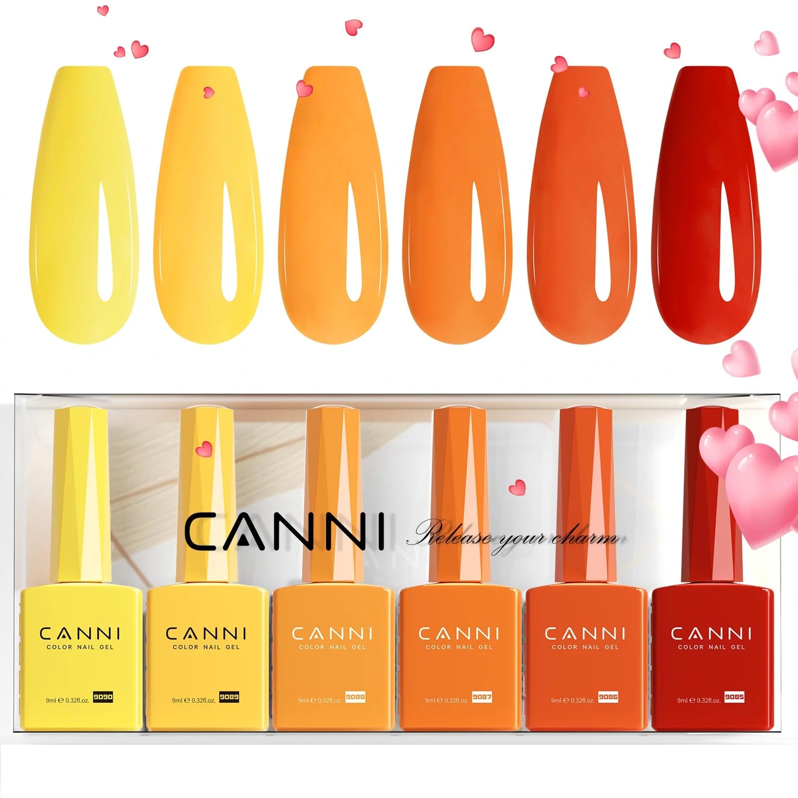 CANNI 9ml Hema-Free Gel Nail Polish Set- 6Pcs from BELLE GAGA® Nail Gel Manicure Kit, Soak Off LED Polish DIY at Home Salon Gifts for Women Girls 2312, 6pcs Set