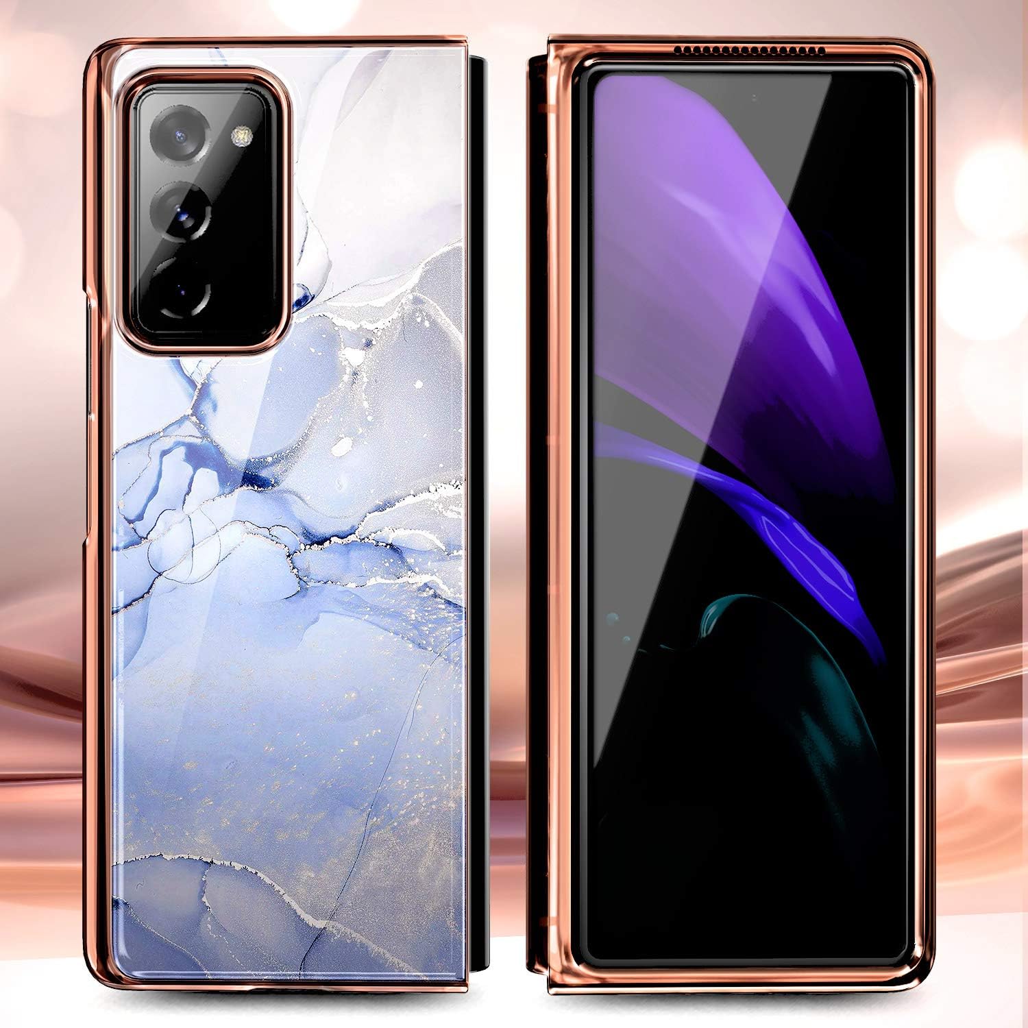 Best Cyber Deals 🔥 NZND Case for Samsung Galaxy Z Fold 2 5G (2020), Ultra Slim Thin Glossy Stylish Protective, Electroplated Bumper, Marble Design Phone Case Cover (Blue) Review Product NZND Case for Samsung Galaxy Z Fold 2 5G (2020), Ultra Slim Thin Glossy Stylish Protective, Electroplated Bumper, Marble Design Phone Case Cover (Blue)