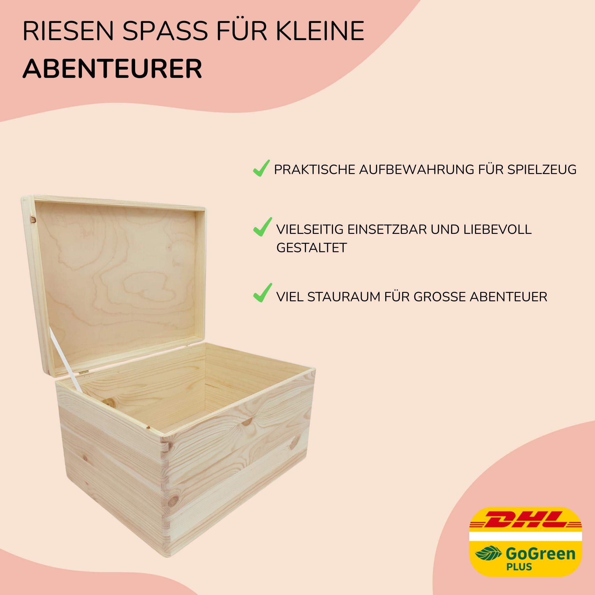 LARIFEE personalisierte Erinnerungsbox Zebra – Holzkiste für Baby Andenken groß 40x30x23 cm – Geschenk Geburt, Taufe & Babygeschenk