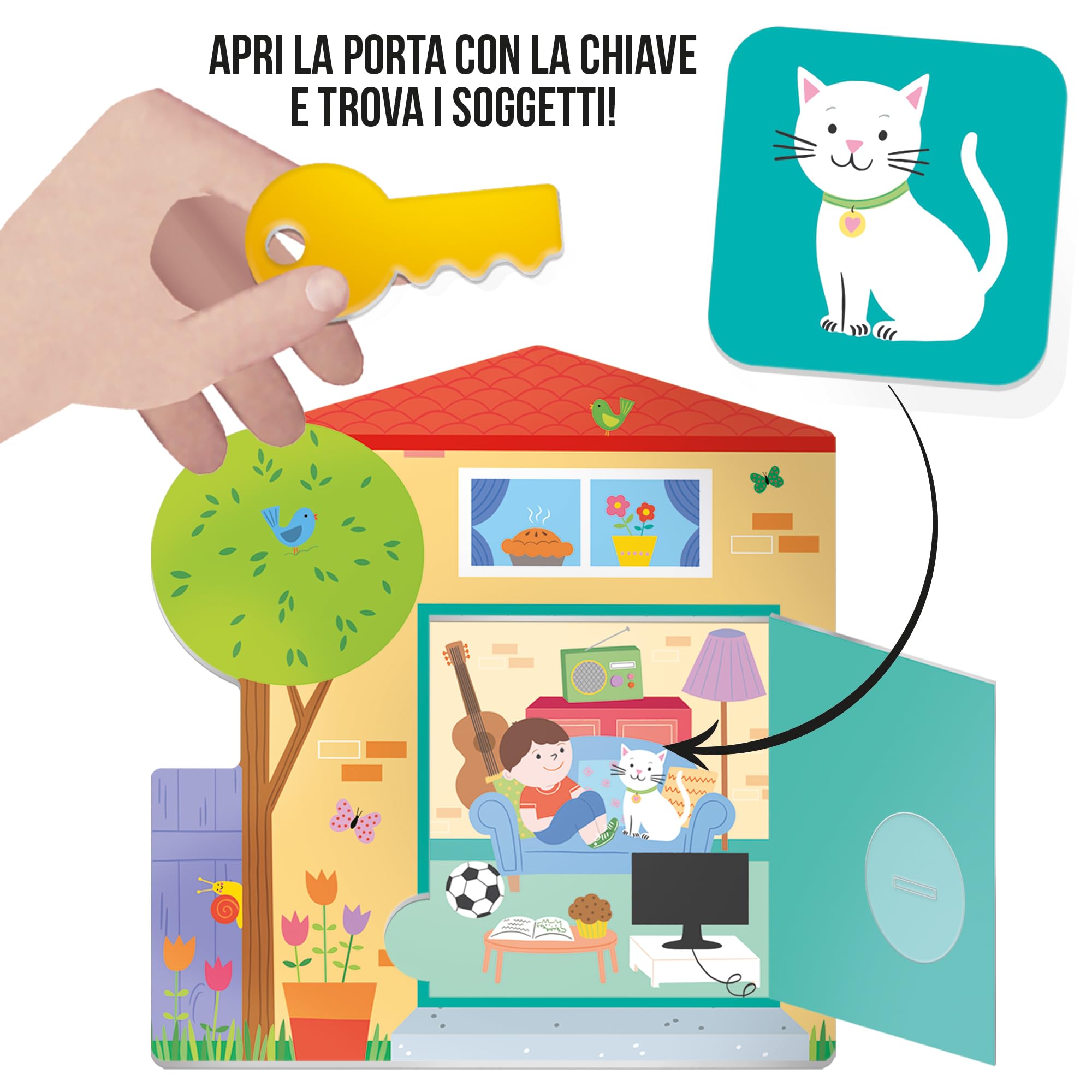 HEADU - Cerca Apri e Trova Montessori - Memoria e Osservazione per i Più Piccoli | Gioco Educativo Montessori 2 3 4 5 Anni, Gioco Memoria Bambini, Attività con Chiave Apri e Chiudi, Made in Italy