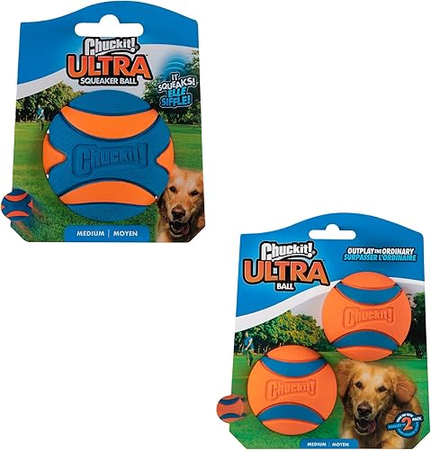 Vista 30 de CHUCKIT Pelota ultra chirriadora para perros pequeños, pequeña