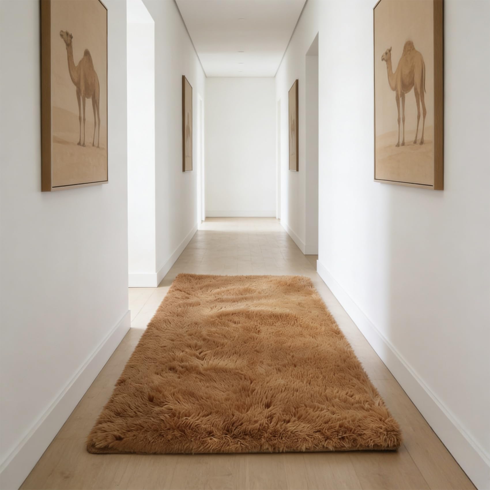 Tapis de chambre doux marron 230x190 cm pour un nid douillet