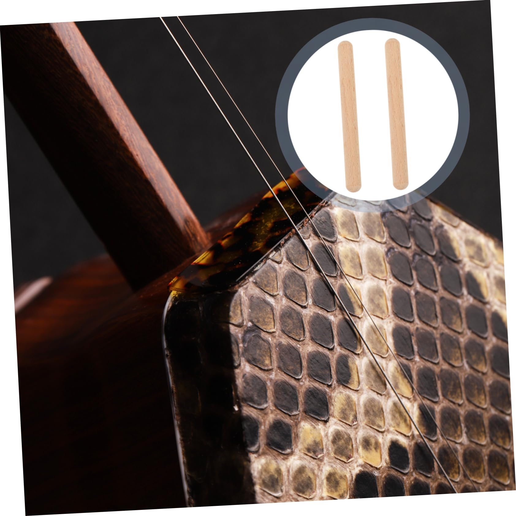 VANZACK 2pcs Beech Erhu Mutes Durable Silencers for Erhu Practice Accessories Khaki