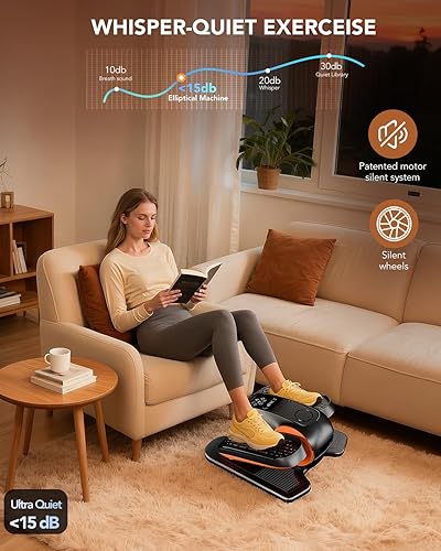 Miniatura 6 de Máquina elíptica para debajo del escritorio, ejercitador de piernas elipse eléctrico como se ve en la televisión para personas mayores, 24 modos de