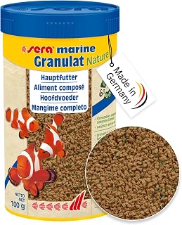 sera marine Granulat Nature 250 ml - Hauptfutter aus Granulat für Meerwasserfische, Meerwasser Futter mit hoher Verwertbarkeit und somit weniger Algen