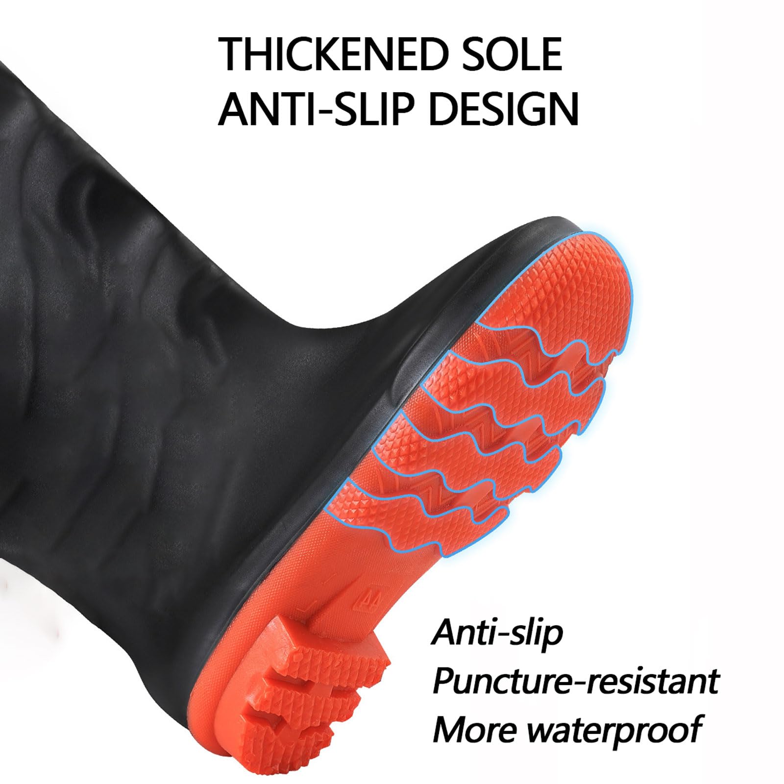 Vadeadores de Pesca para Hombres PVC Vadeadores de Pesca con Botas de Antideslizante para un Agarre máximo Bolsa Impermeable Totalmente sellada para Caza y Pesca Tallas 36-47