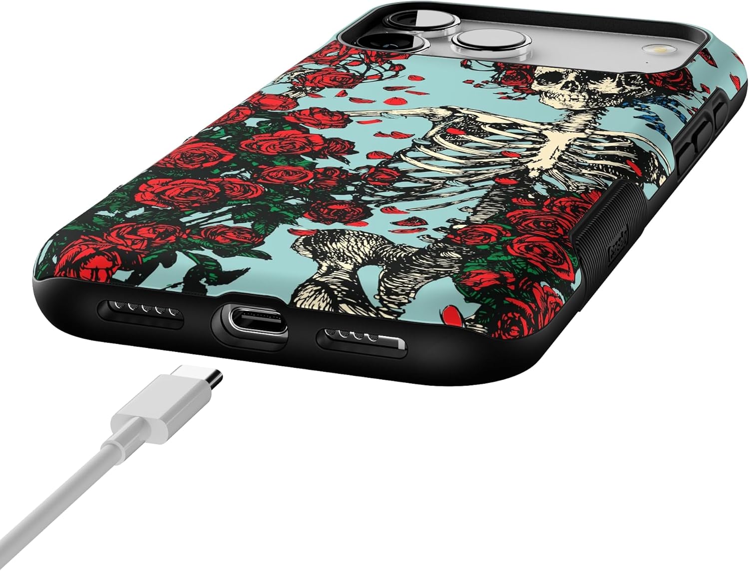 Casely iPhone 17 Pro Max Case | Forever Grateful | Grateful Dead Skeleton Floral | Bold Protective Design | Compatible with MagSafe