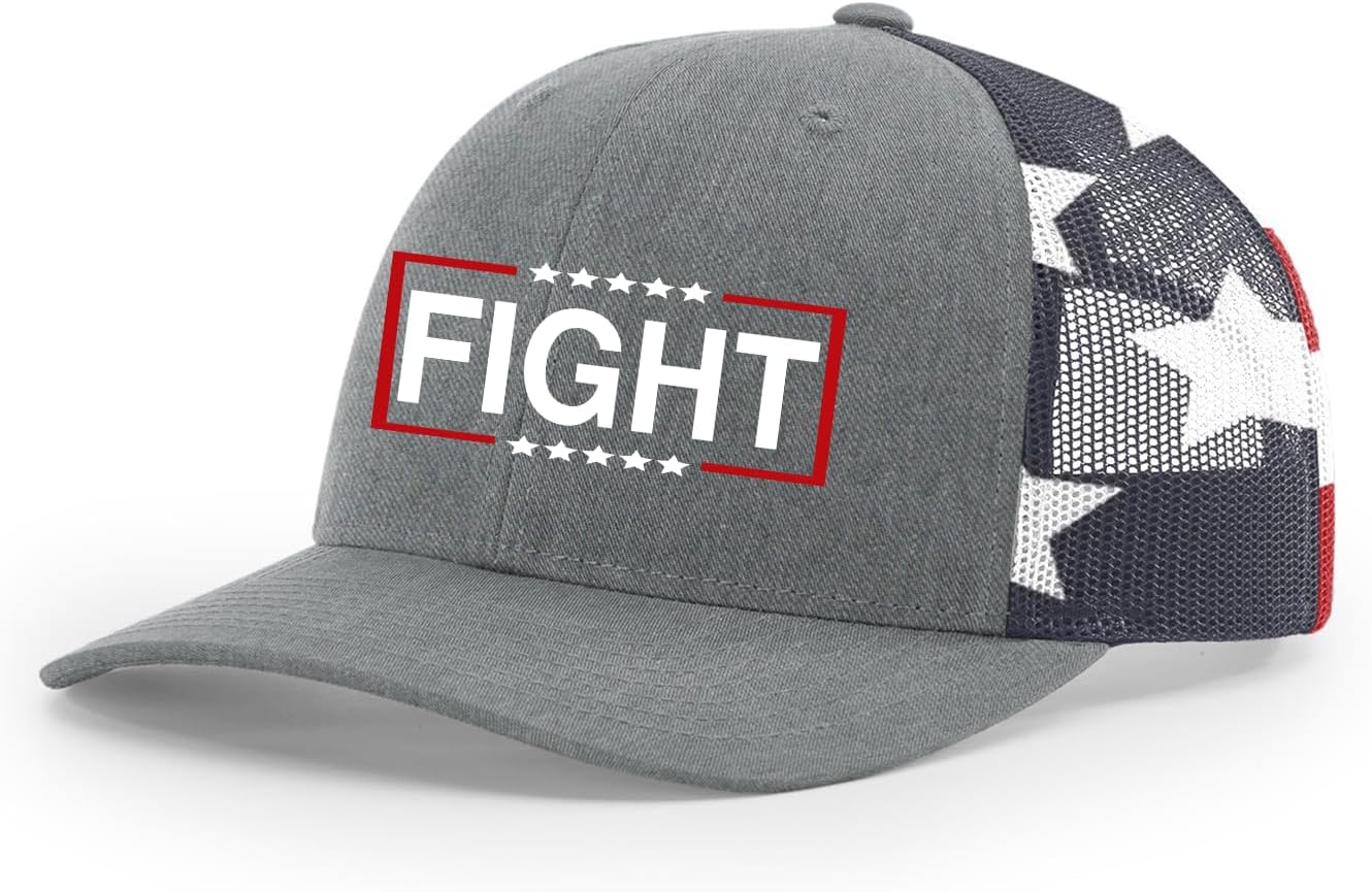 Trenz Shirt Company Mens Fight with Box & Stars Outline Mesh Back Trucker Hat