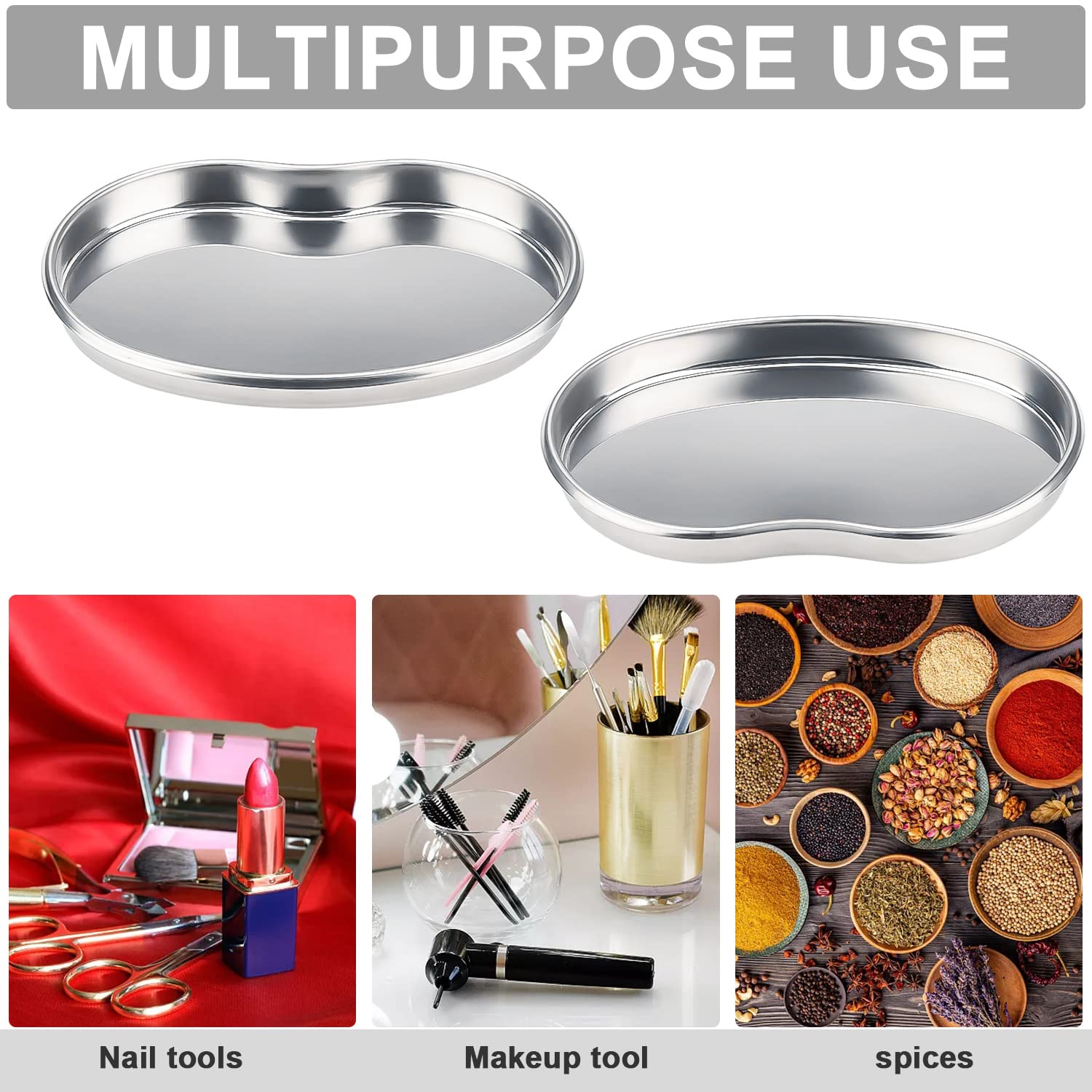 4 Plateaux à Instruments En Acier Inoxydable NTGRTY - Pour Laboratoire Médical Ou Usage Domestique