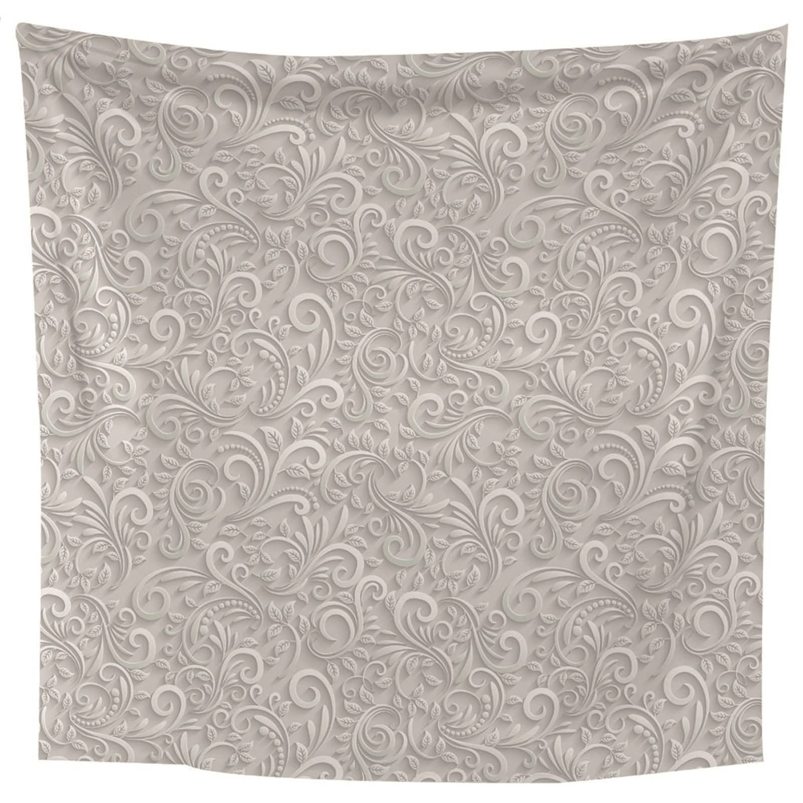 Tapiz Tela Pared Grande, Decoración Casa Pared Patrón de Filigrana de Estilo Europeo Poliéster Blanco 300x260CM
