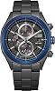Citizen Eco-Drive Weekender Chronograph Mens Watch with Stainless Steel, Black Bracelet, Black Dial , Chronograph
