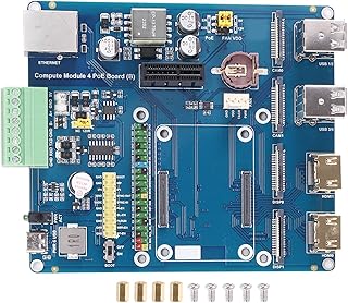 Ecverbyh For Compute Module 4 POE/RS485/RS232 Expansion Board 2 MIPI Ports 4 USB RJ45 40PIN GPIO Compute Module