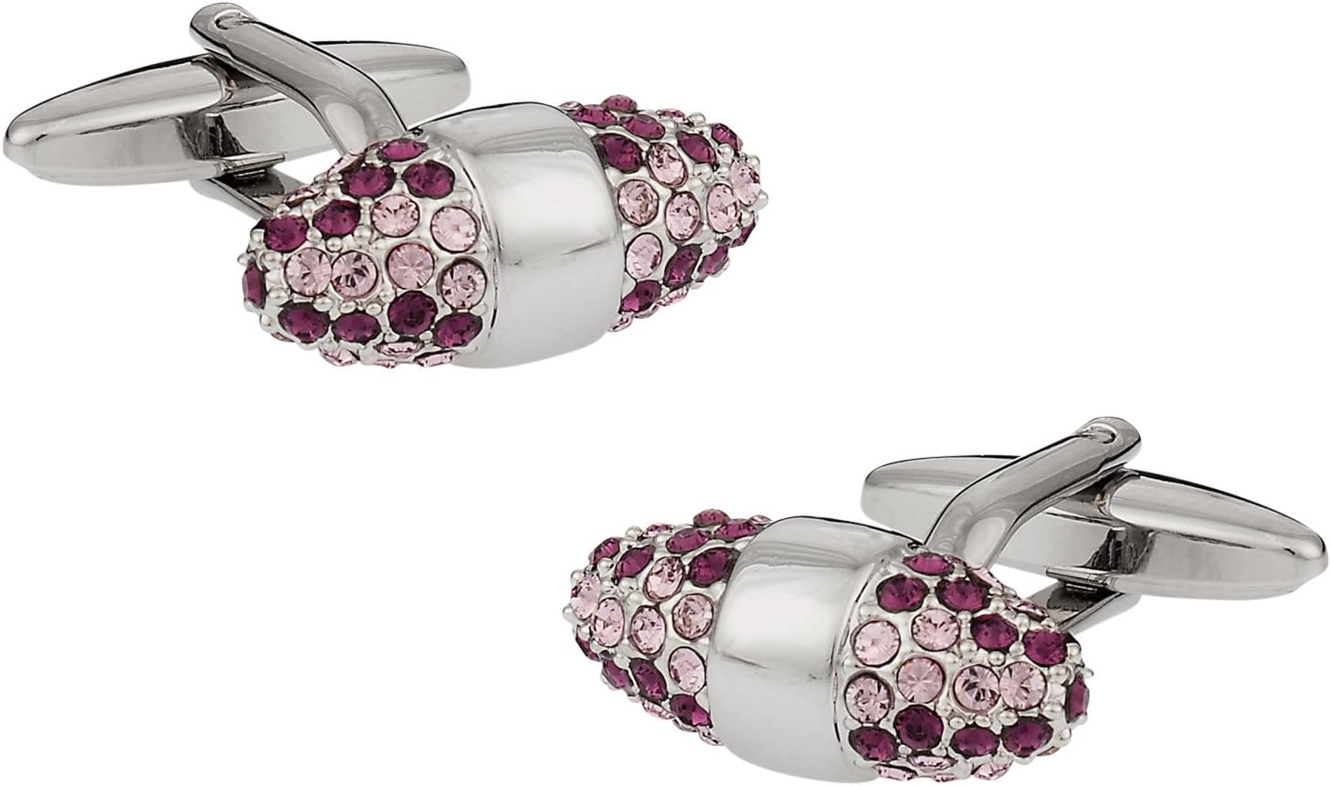 Crystal Cone Cufflinks Amethyst with Presentation Gift Box - Perfect for Wedding Travel