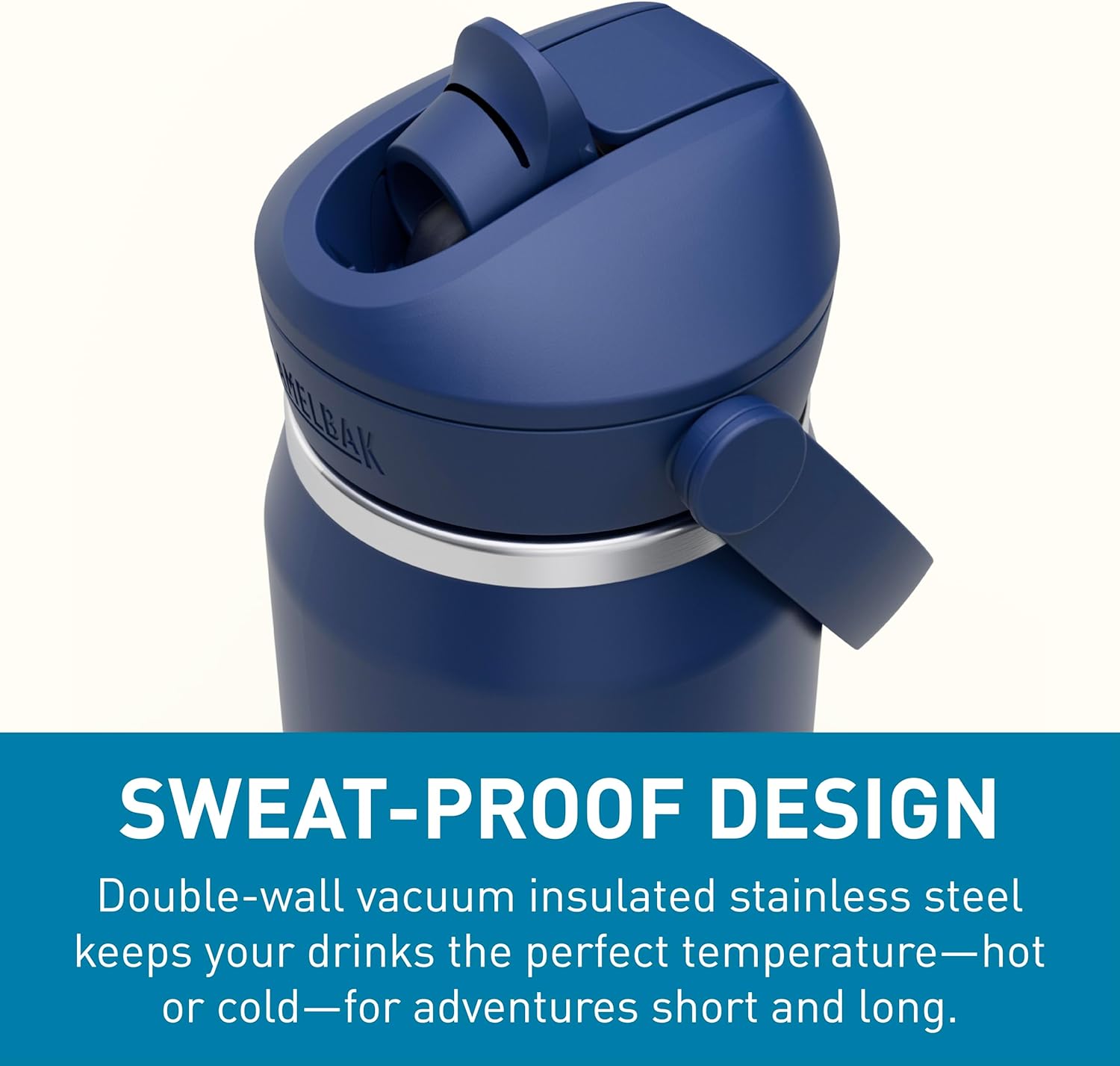 CamelBak Thrive Flip Straw Insulated Stainless Steel Water Bottle Navy, 25oz - Image 6