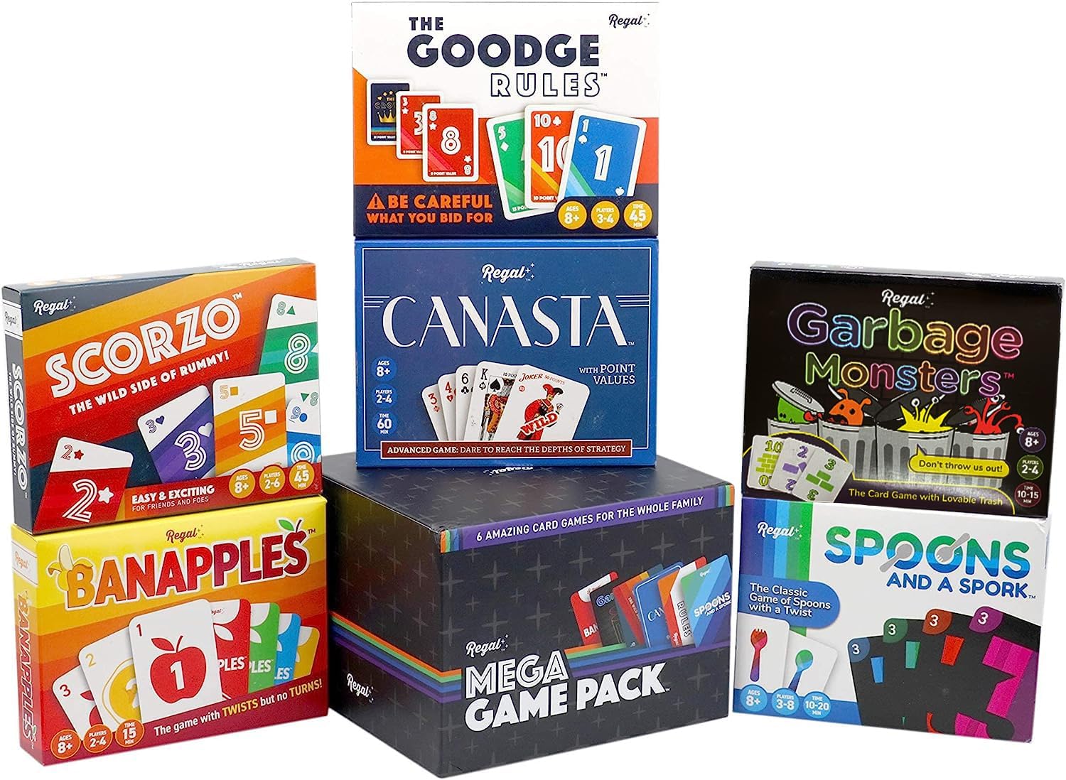 Regal Games Fun Card Games Set for Adults Canasta, Spoons