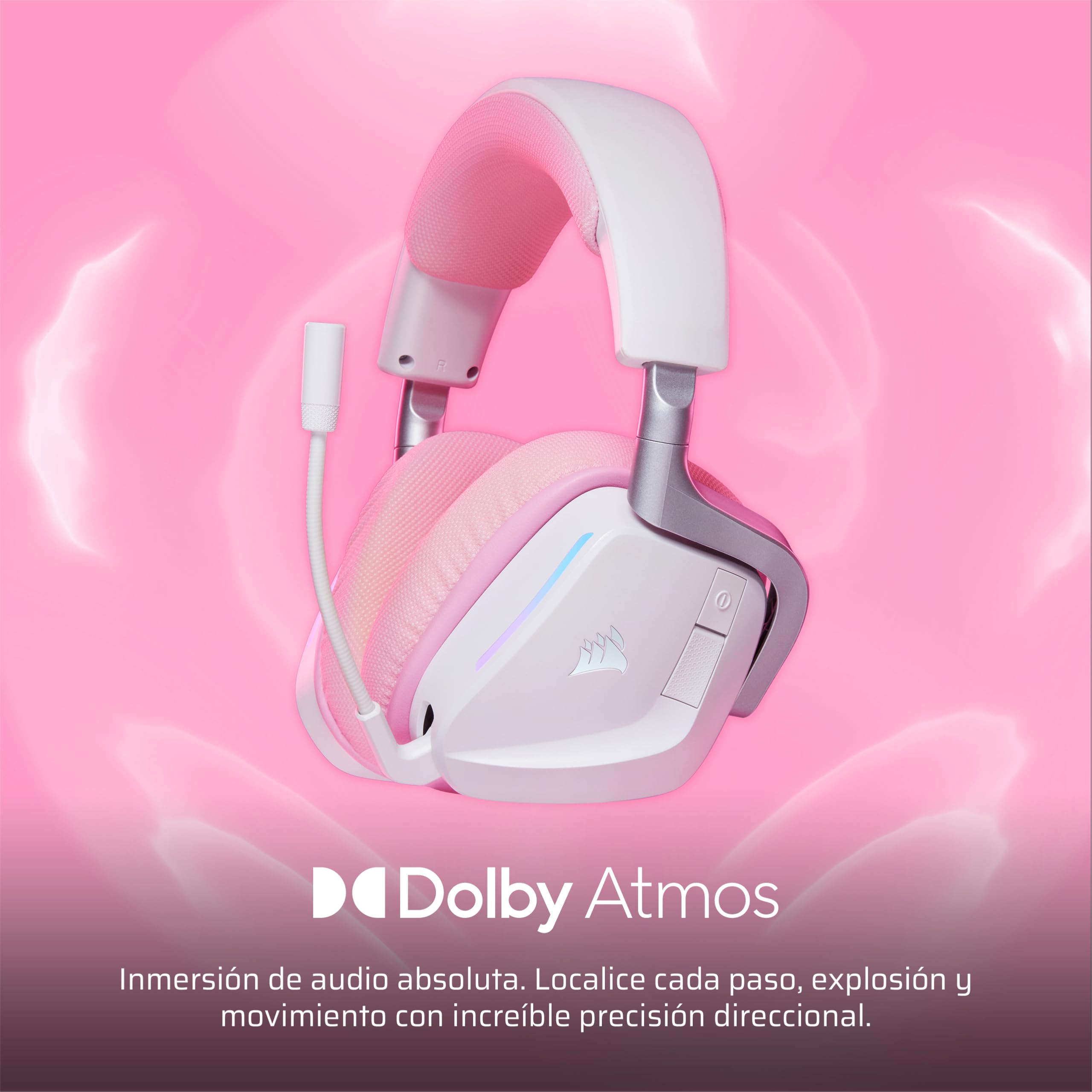 Corsair Void v2 Wireless Auriculares para Juegos con Bluetooth para PC, PS5, PS4, Switch y Móvil – Dolby Atmos, Plataforma Dual Inalámbrica, Batería de Gran Autonomía, Carga Rápida – Rosa — view 3