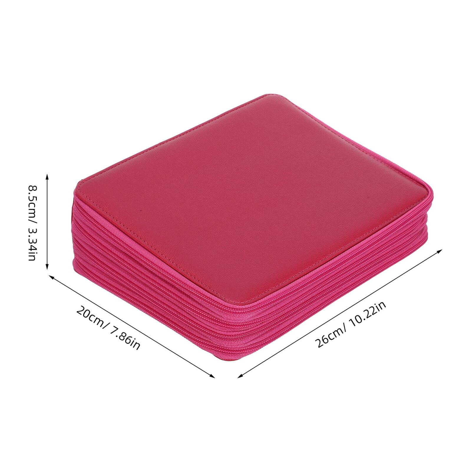 NUOBESTY Trousse à Crayons de Couleur Zippée Grosse Capacité 184 Emplacements, 4 Couches Multicouches, Paquet de Rangement Étanche Rose pour Fournitures Scolaires et Artistiques,