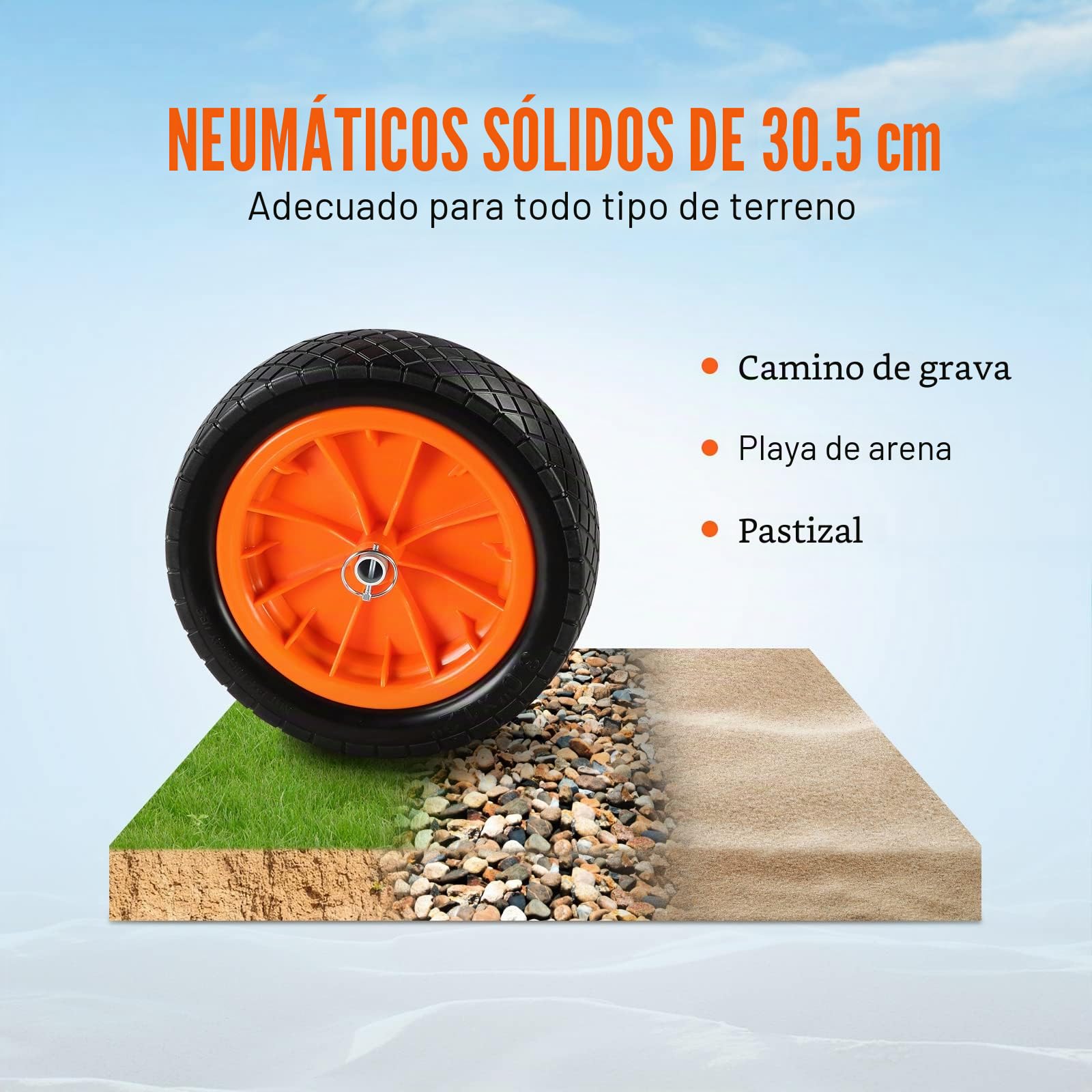 VEVOR Carrito de Kayak de Alta Resistencia Carga de 204 kg Carro de Transporte Desmontable para Canoas con Ruedas de 30,5 cm Pie de Apoyo Antideslizante y Correa de Amarre para Kayaks Canoas Botes