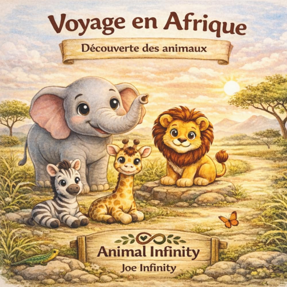 Voyage en Afrique: Découverte des animaux d’Afrique – Livre illustré pour enfants de 2 à 8 ans