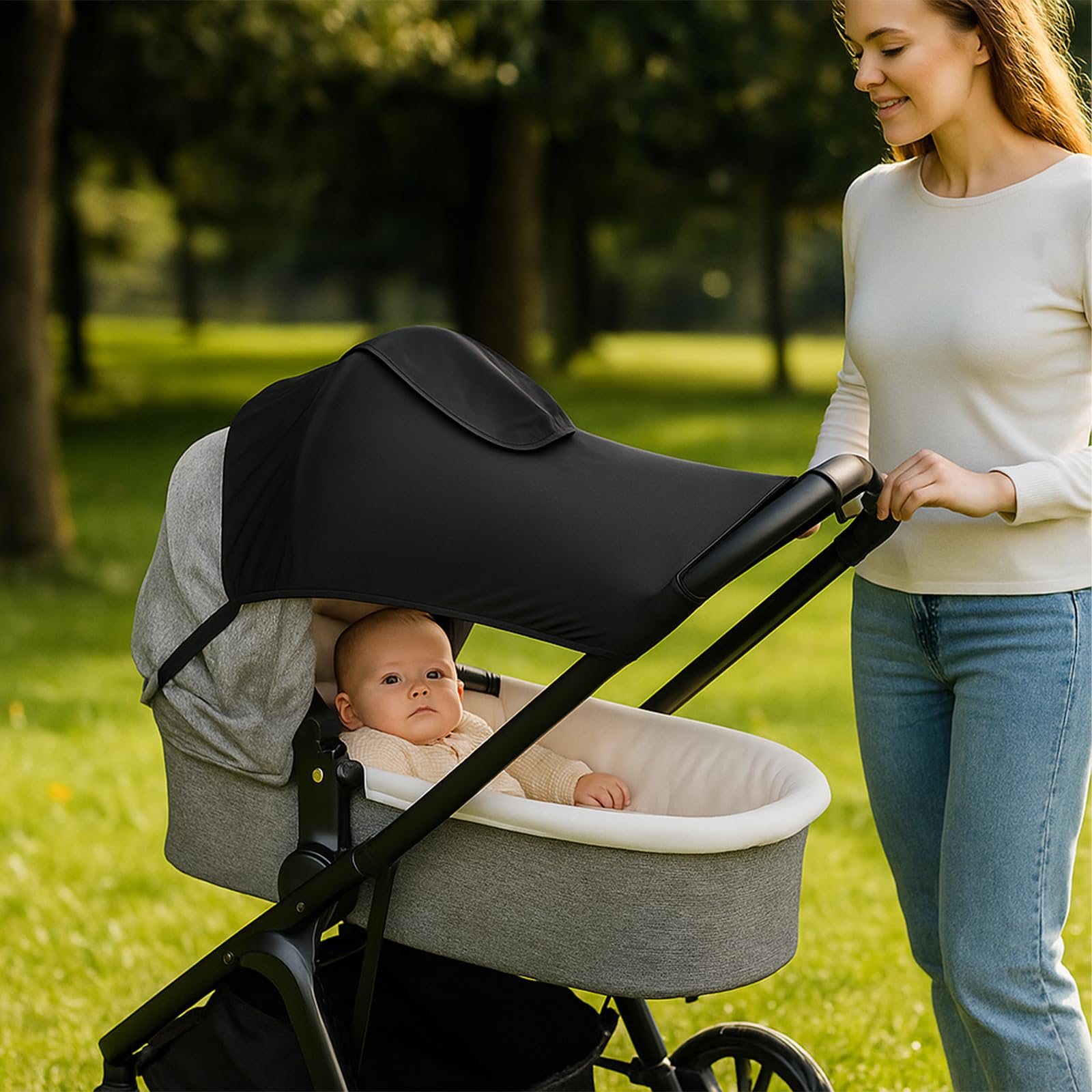 1 Carro Bebe Universal Parasol Toldo Carrito Bebe Parasol Silla Bebe Parasol Ajustable Libremente Parasol Carro Bebe Resistente Al Viento Al Polvo y a Los Rayos UV Fácil de Instalar