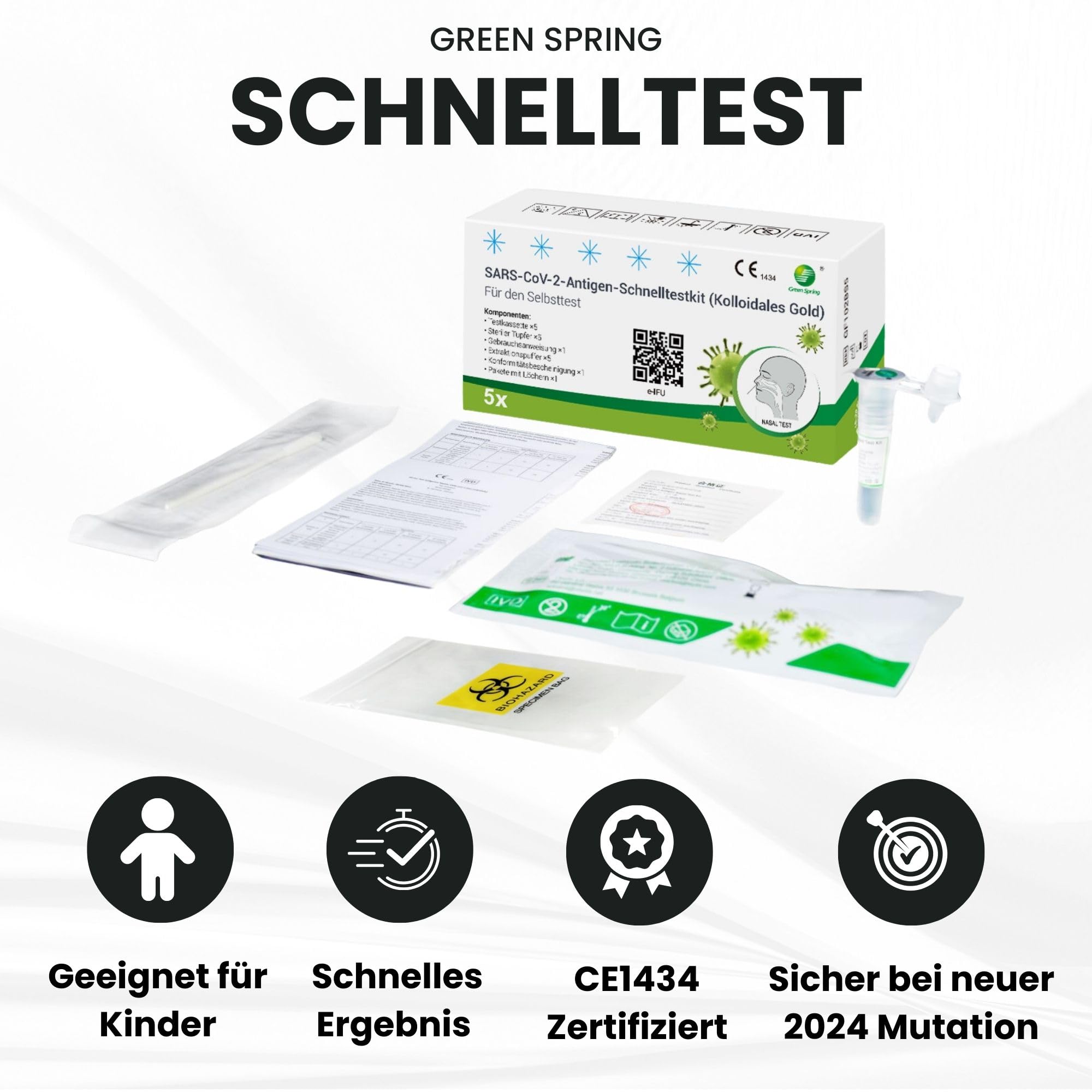 COVID-19 Antigen Schnelltest I 15 Stück I Corona Schnelltest für Zuhause mit CE1434 Zertifizierung I Laientest + E-Book (Let's talk about Gesundheit) I MHD 11/24