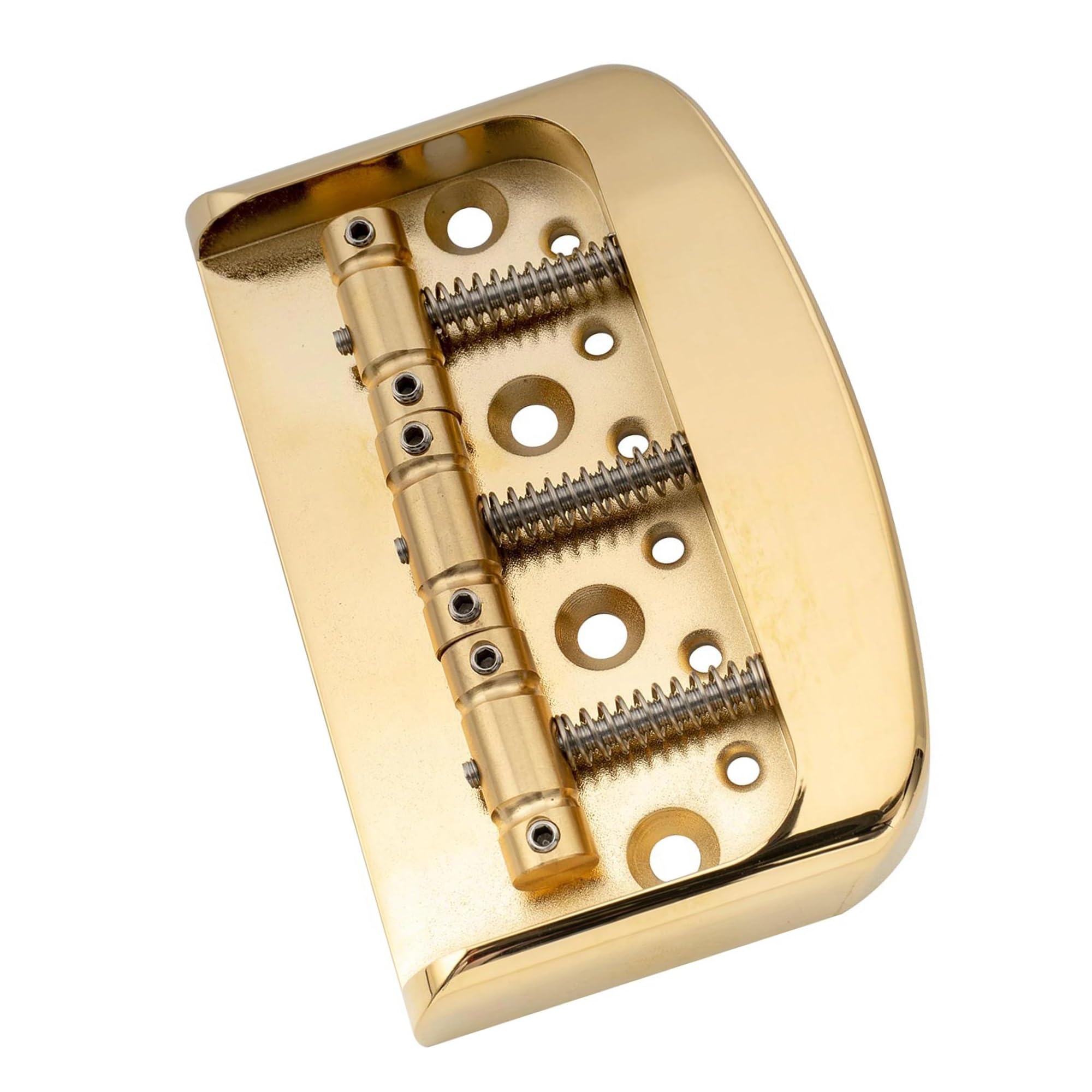 Mostek Gitarowy Ultra Półwymiarowe Struny Przechodzące Przez Mostek Gitarowy Solidna Płyta Ze Stopu Aluminium I Mosiężne Siodło 3(Gold)