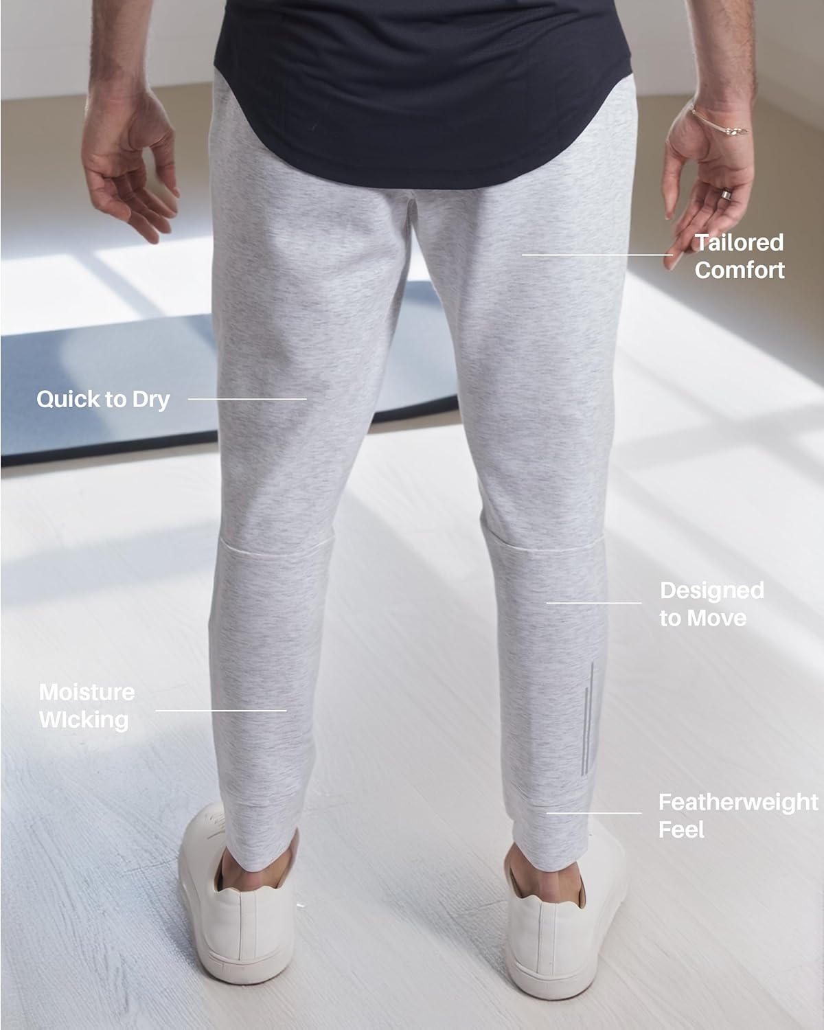 Kenneth Cole REACTION Stretch Scuba Knit Tapered Sweatpants for Men 2-Pack, Active Mens Joggers with Pockets Pack of 2 - Image 4