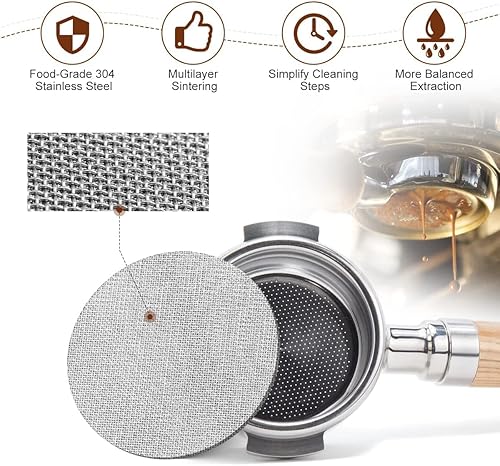 Miniatura 7 de Espresso Puck - Pantalla de 2.008in, filtro de café para cesta portafiltros de 2.008in