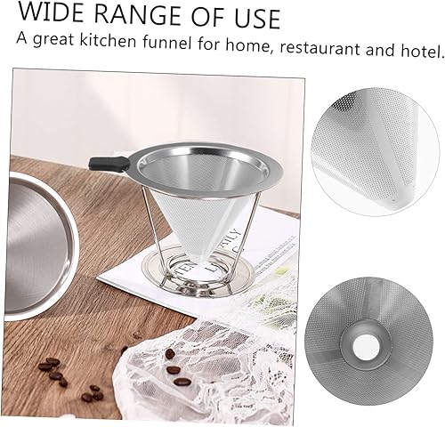 Miniatura 7 de Filtro de café de mano de goteo de café de acero inoxidable para cafetera, filtros para cafetera, gotero de café, filtro de cono de metal, embudo de