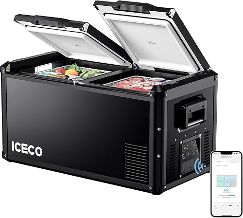 ICECO VL75 ProD Refrigerador portátil tapa multidireccional USB dual y CC 1224 V CA 110-240 V Refrigerador compacto de acero de doble zona de 75 L ICECO VL75 ProD Refrigerador portátil tapa multidireccional USB dual y CC 1224 V CA 110-240 V Refrigerador compacto de acero de doble zona de 75 L
