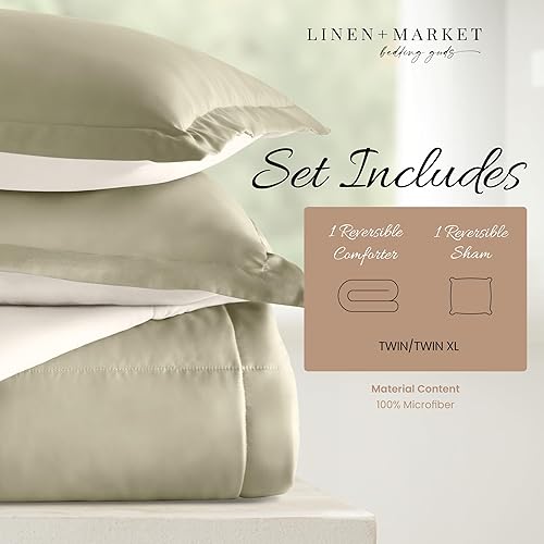 Miniatura 2 de Linen Market - Juego de edredón reversible prémium con relleno alternativo