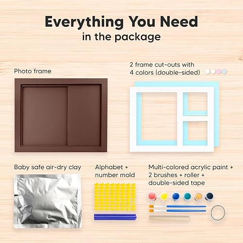 Miniatura 3 de Kit de recuerdo de huellas de bebé  Marco de fotos para recién nacidos  Kit de recuerdos para bebés regalo para baby shower, para niños y niñas