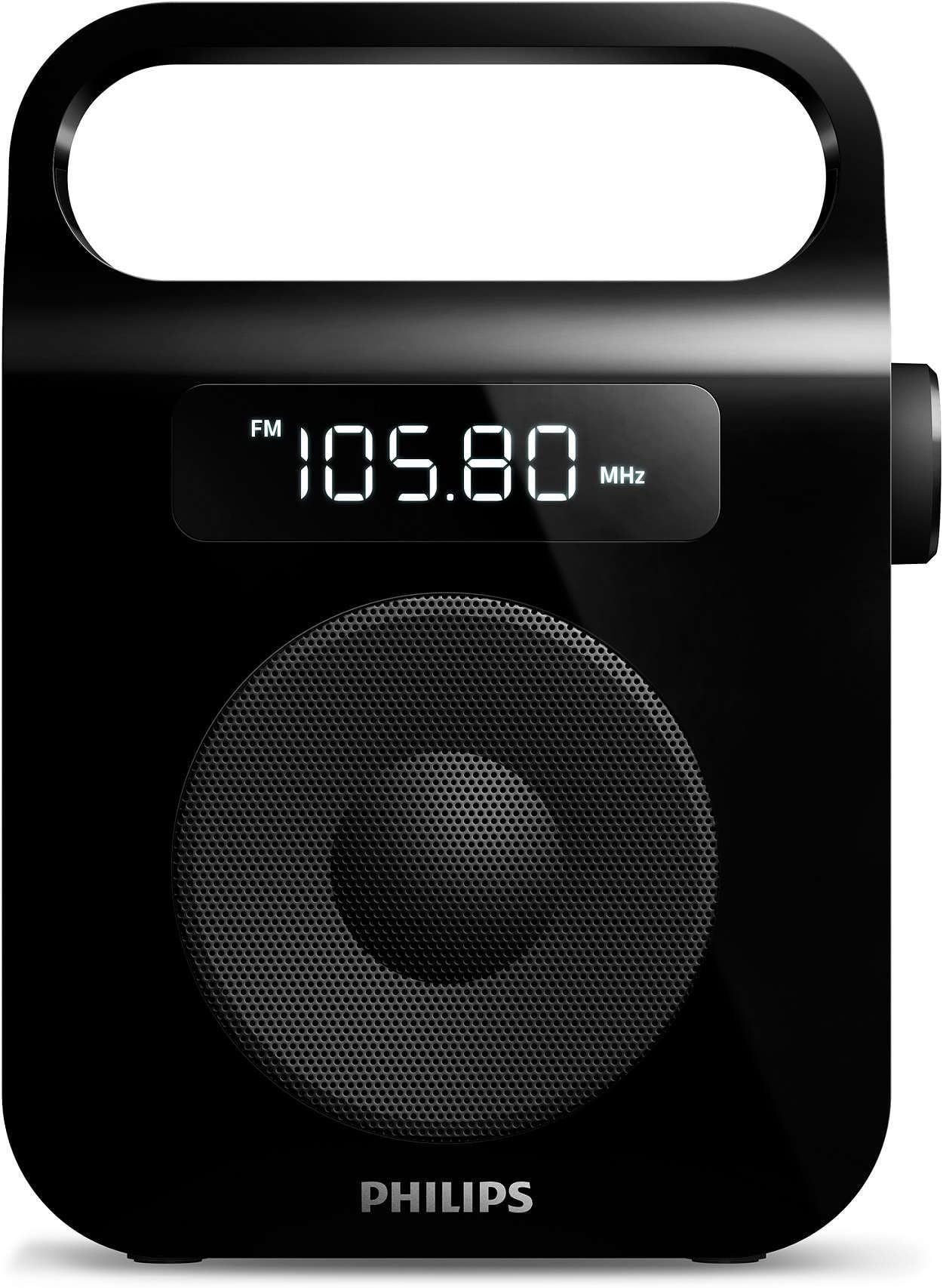 Philips AE2600/12 Portable Radio with LCD Screen Black